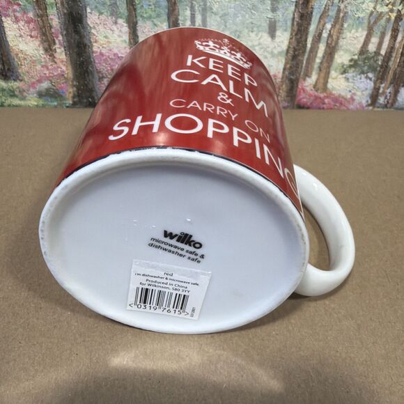 Keep Calm and Carry On Mug Red White Queens Crown Coffee Cup 10oz - Picture 4 of 4